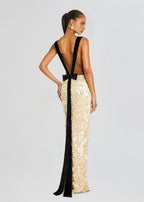 Dazzling Mermaid Boat Neck Sleeveless Bow Back Floor Length Plus Size Evening Dress