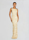 Dazzling Mermaid Boat Neck Sleeveless Bow Back Floor Length Plus Size Evening Dress