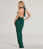 Dazzling Mermaid Halter Neck Sleeveless Tie Back Floor Length Prom Dress