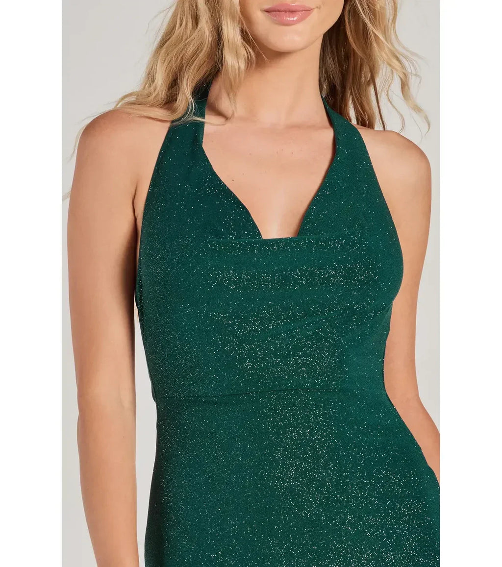 Dazzling Mermaid Halter Neck Sleeveless Tie Back Floor Length Prom Dress
