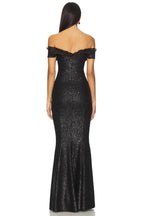 Dazzling Mermaid Off Shoulder Ruffle Sleeve Solid Back Floor Length Evening Dress
