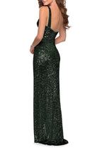 Dazzling Mermaid One Shoulder Sleeveless Open Back Floor Length Evening Dress