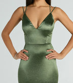 Dazzling Mermaid Plunge Neck Spaghetti Strap Lace Up Back Floor Length Prom Dress