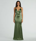 Dazzling Mermaid Plunge Neck Spaghetti Strap Lace Up Back Floor Length Prom Dress