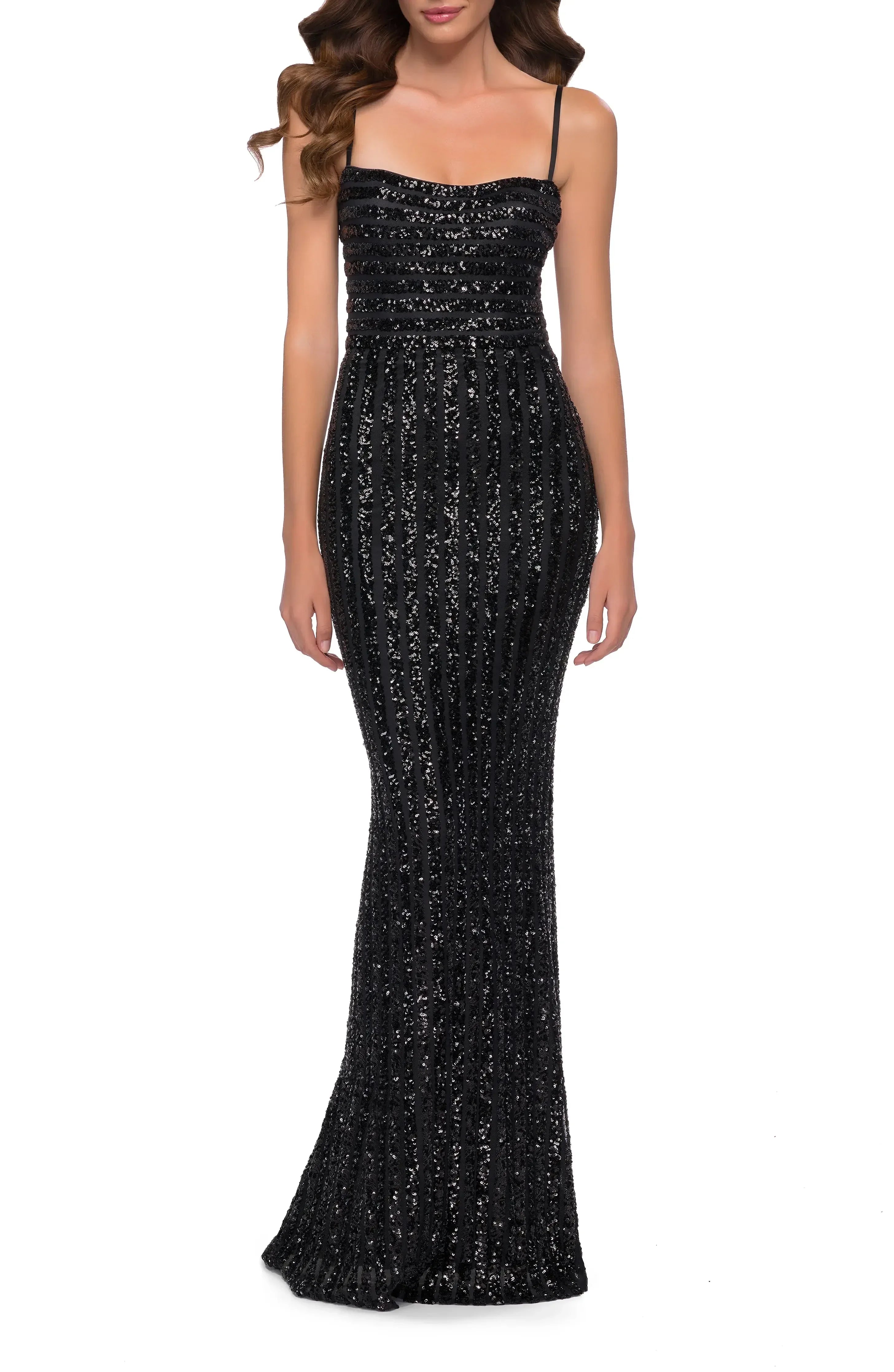 Dazzling Mermaid Sweetheart Neckline Spaghetti Strap Crisscross Back Floor Length Evening Dress