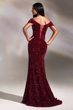 Dazzling Mermaid Sweetheart Off-the Shoulder Lace Up Back Floor Length Prom Dress