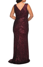 Dazzling Plus Size Mermaid V Neck Sleeveless V Back Floor Length Evening Dress