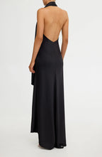 Dazzling Sheath Halter Neck Sleeveless Open Back Floor Length Evening Dress
