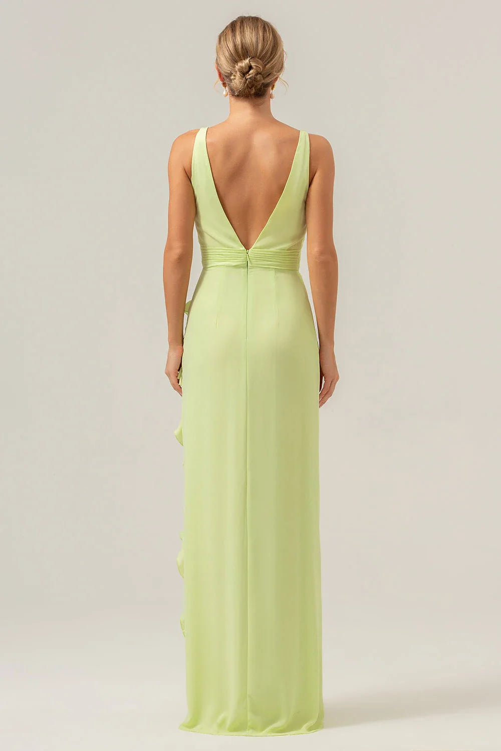 Deep V Neck Sleeveless Sheath Romantic Off the shoulder Floor length Party Dress Hot Sale For women