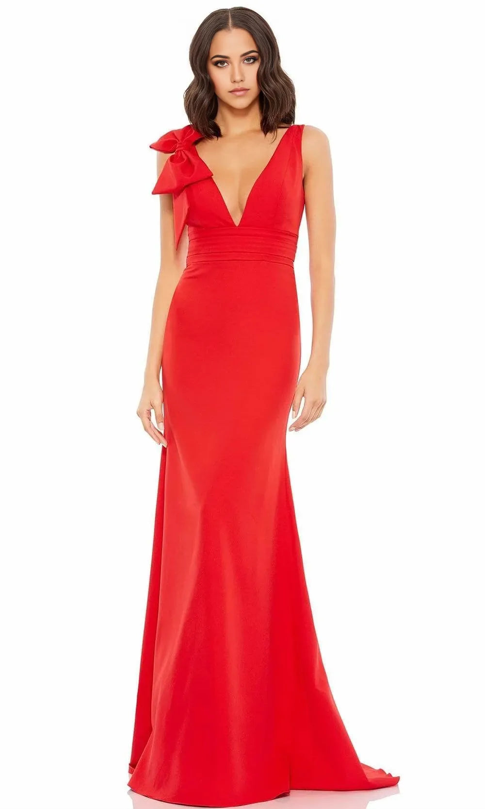 Deep V Neck Sleeveless Trumpet Classic Floor length Long Prom Dress For Sale For Ladies