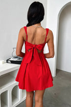 Discount A-Line Square Neck Sleeveless Pleated Short-Mini Homecoming Dress