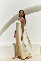 Discount Column Strapless Sleeveless Backless Floor-Length Cocktail Dress