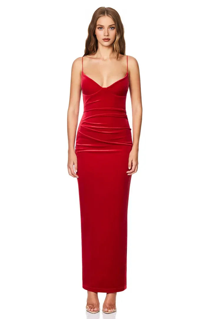 Discount Column Sweetheart Neck Sleeveless Ankle-Length Prom Dress