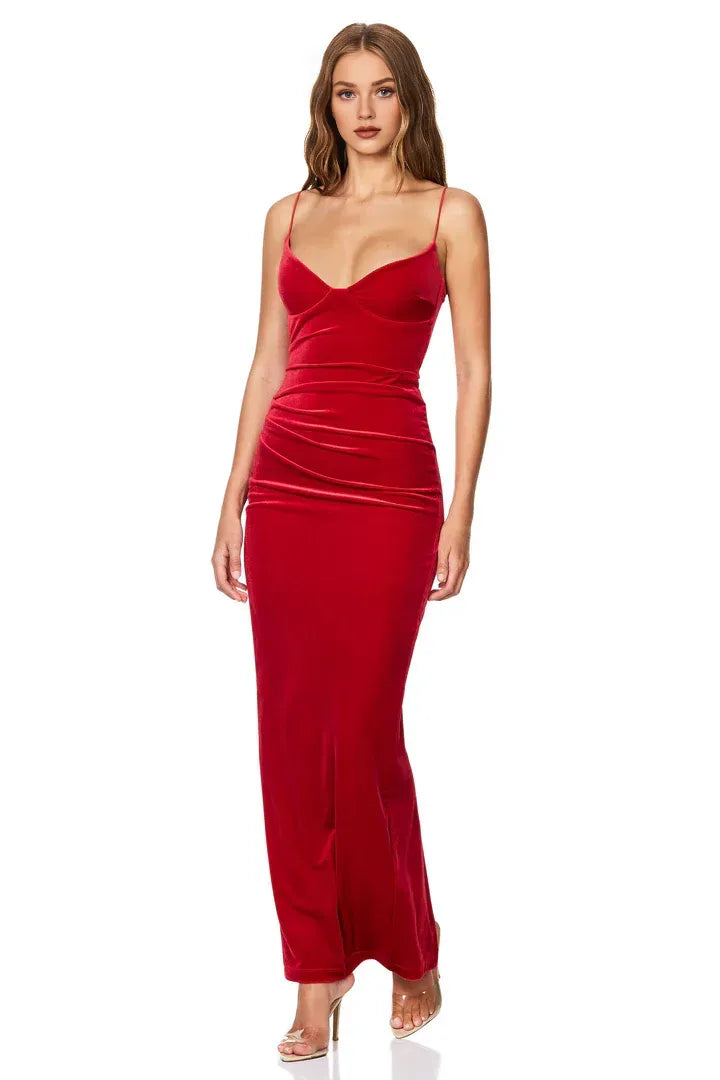 Discount Column Sweetheart Neck Sleeveless Ankle-Length Prom Dress