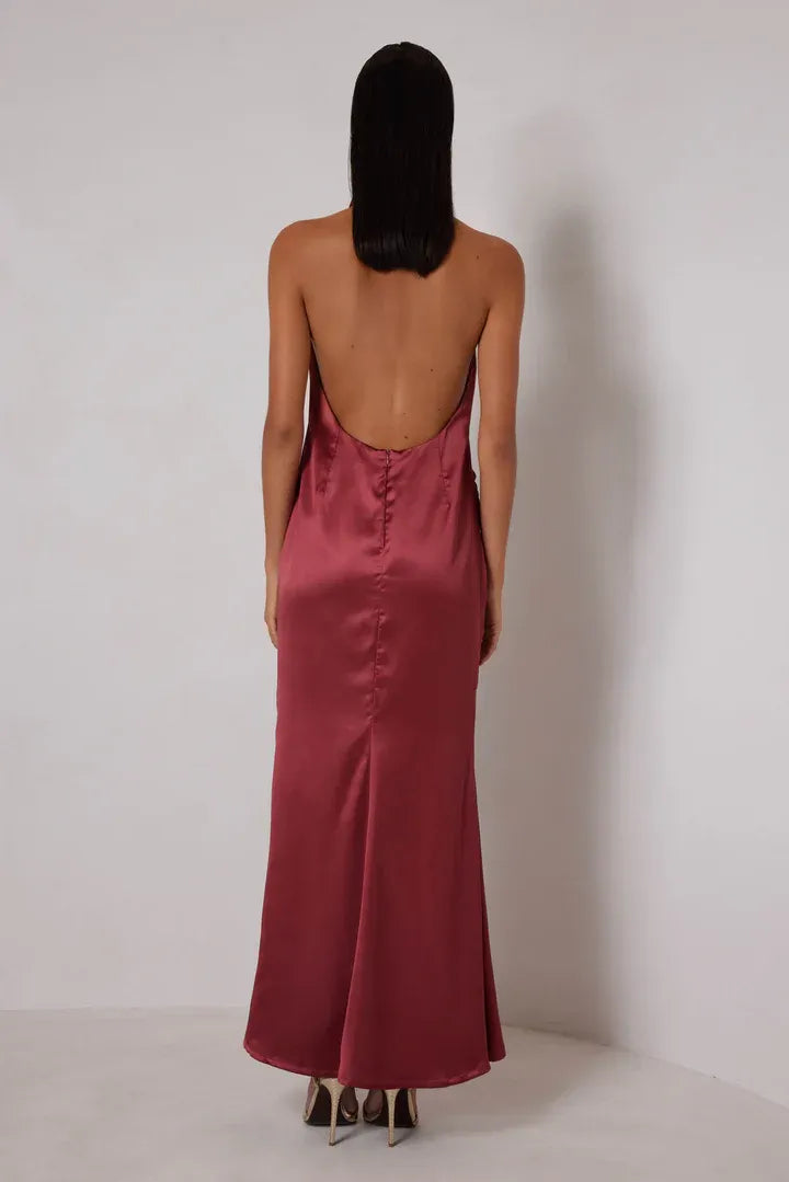 Discount Fitted High Neck Sleeveless Ankle-Length Prom Dress