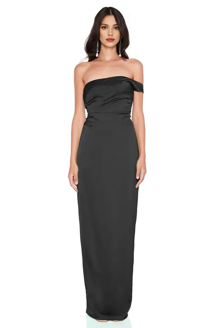 Discount Fitted Off Shoulder Sleeveless Floor-Length Prom Dress