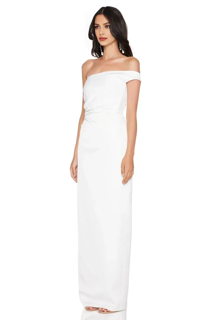 Discount Fitted Off Shoulder Sleeveless Floor-Length Prom Dress