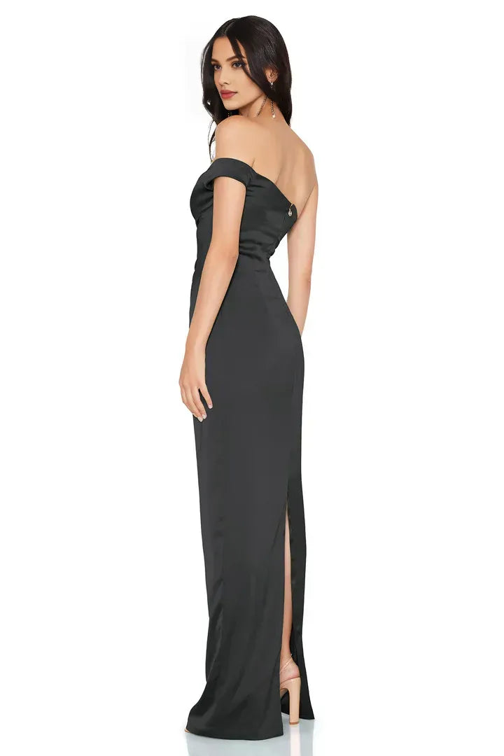 Discount Fitted Off Shoulder Sleeveless Floor-Length Prom Dress