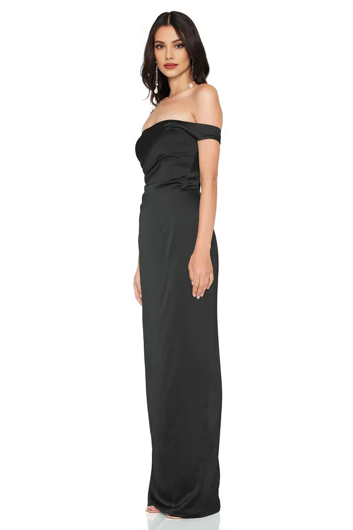 Discount Fitted Off Shoulder Sleeveless Floor-Length Prom Dress