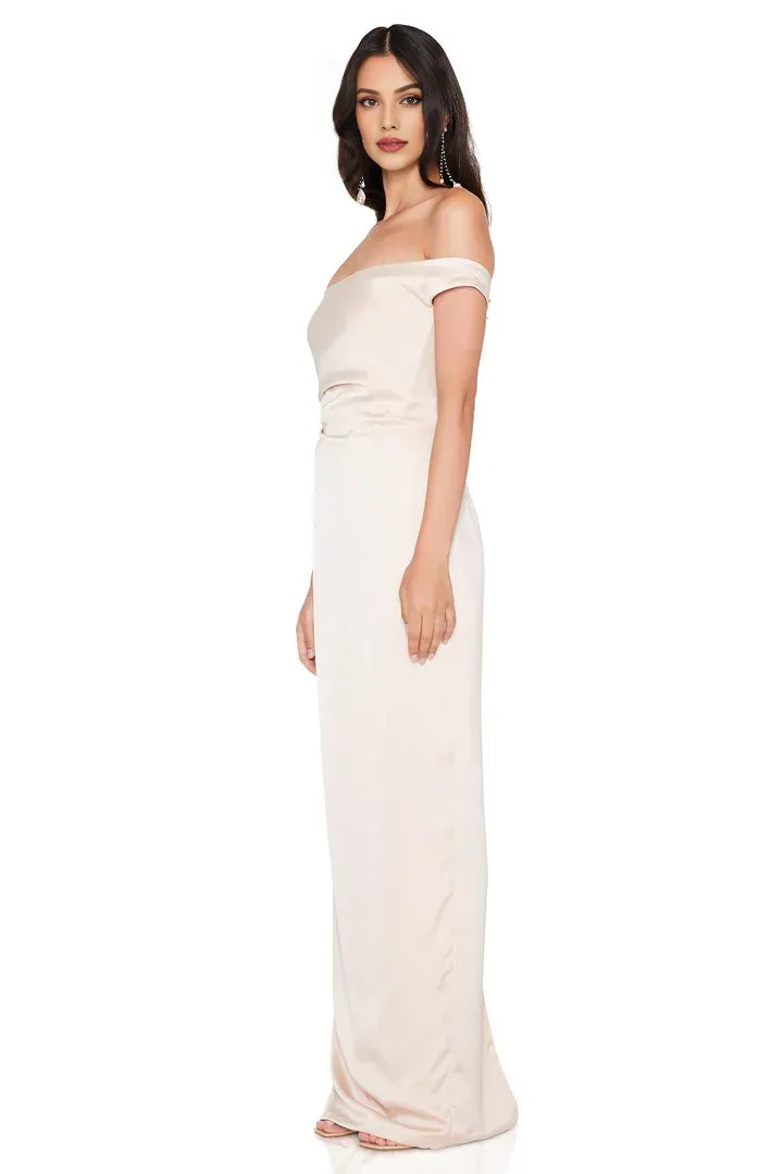 Cheap Fitted Off Shoulder Sleeveless Floor-Length Prom Dress