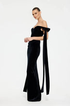 Discount Fitted Off the Shoulder Sleeveless Floor-Length Prom Dress