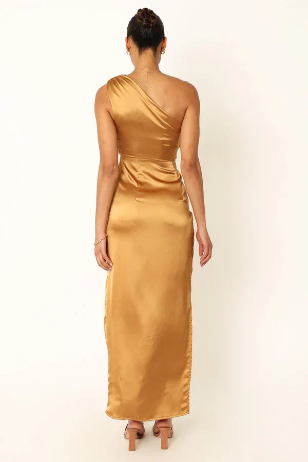 Discount Fitted One Shoulder Sleeveless Ankle-Length Prom Dress