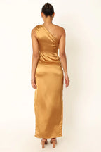 Discount Fitted One Shoulder Sleeveless Ankle-Length Prom Dress