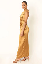 Discount Fitted One Shoulder Sleeveless Ankle-Length Prom Dress