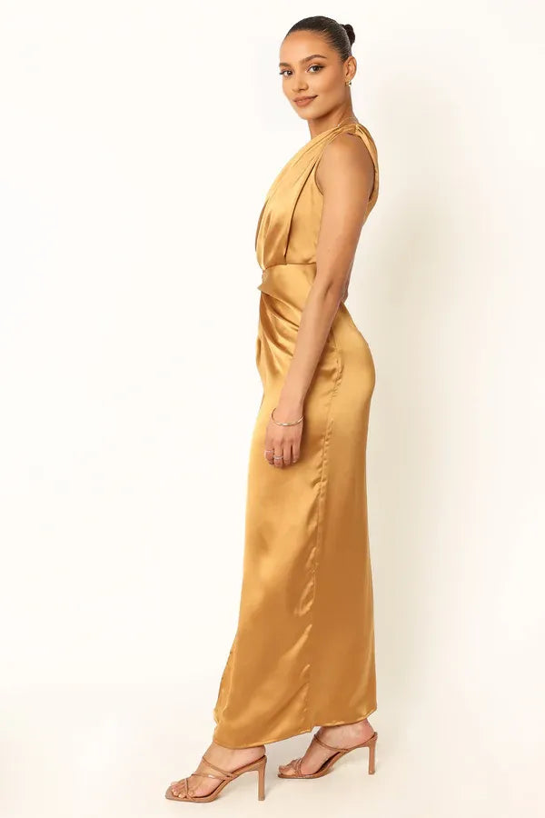 Discount Fitted One Shoulder Sleeveless Ankle-Length Prom Dress