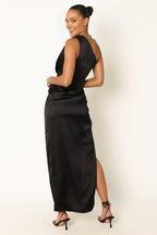 Discount Fitted One Shoulder Sleeveless Ankle-Length Prom Dress