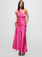 Discount Fitted Scarf Neck Sleeveless Floor-Length Prom Dress