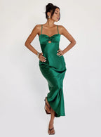 Discount Fitted Spaghetti Straps Sleeveless Floor-Length Prom Dress