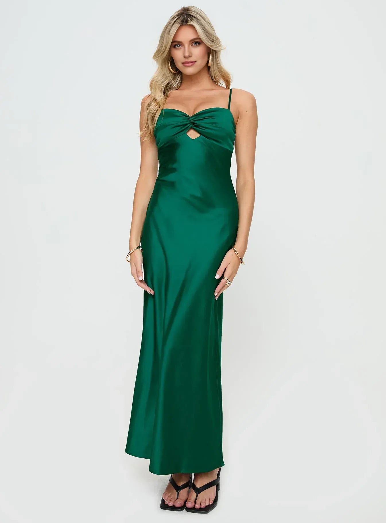 Discount Fitted Spaghetti Straps Sleeveless Floor-Length Prom Dress