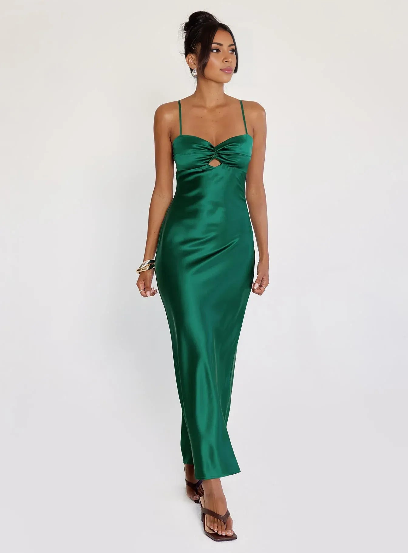 Discount Fitted Spaghetti Straps Sleeveless Floor-Length Prom Dress
