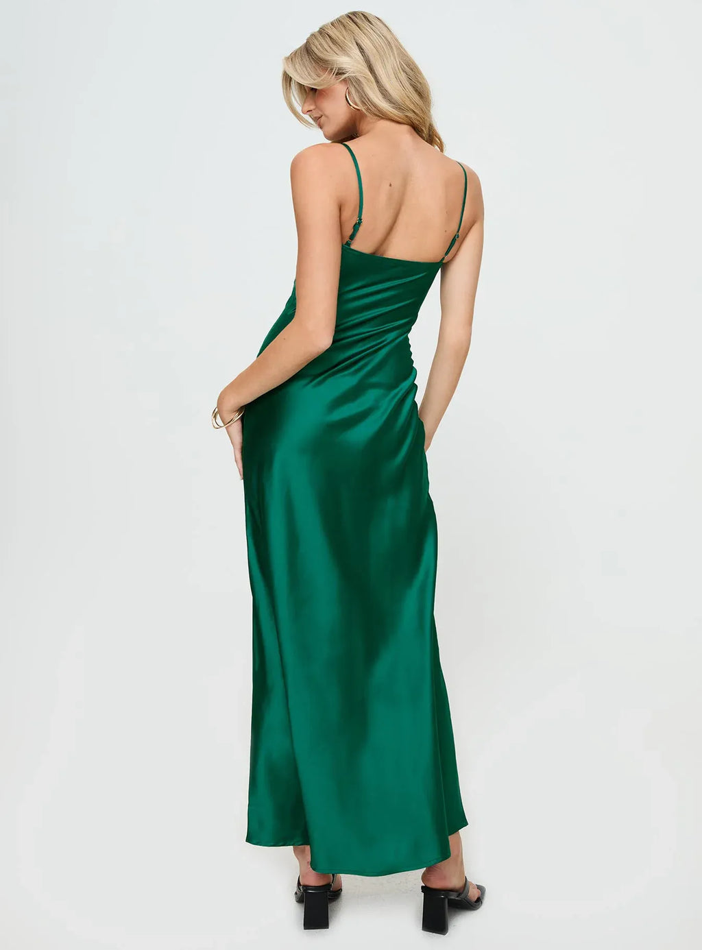Discount Fitted Spaghetti Straps Sleeveless Floor-Length Prom Dress