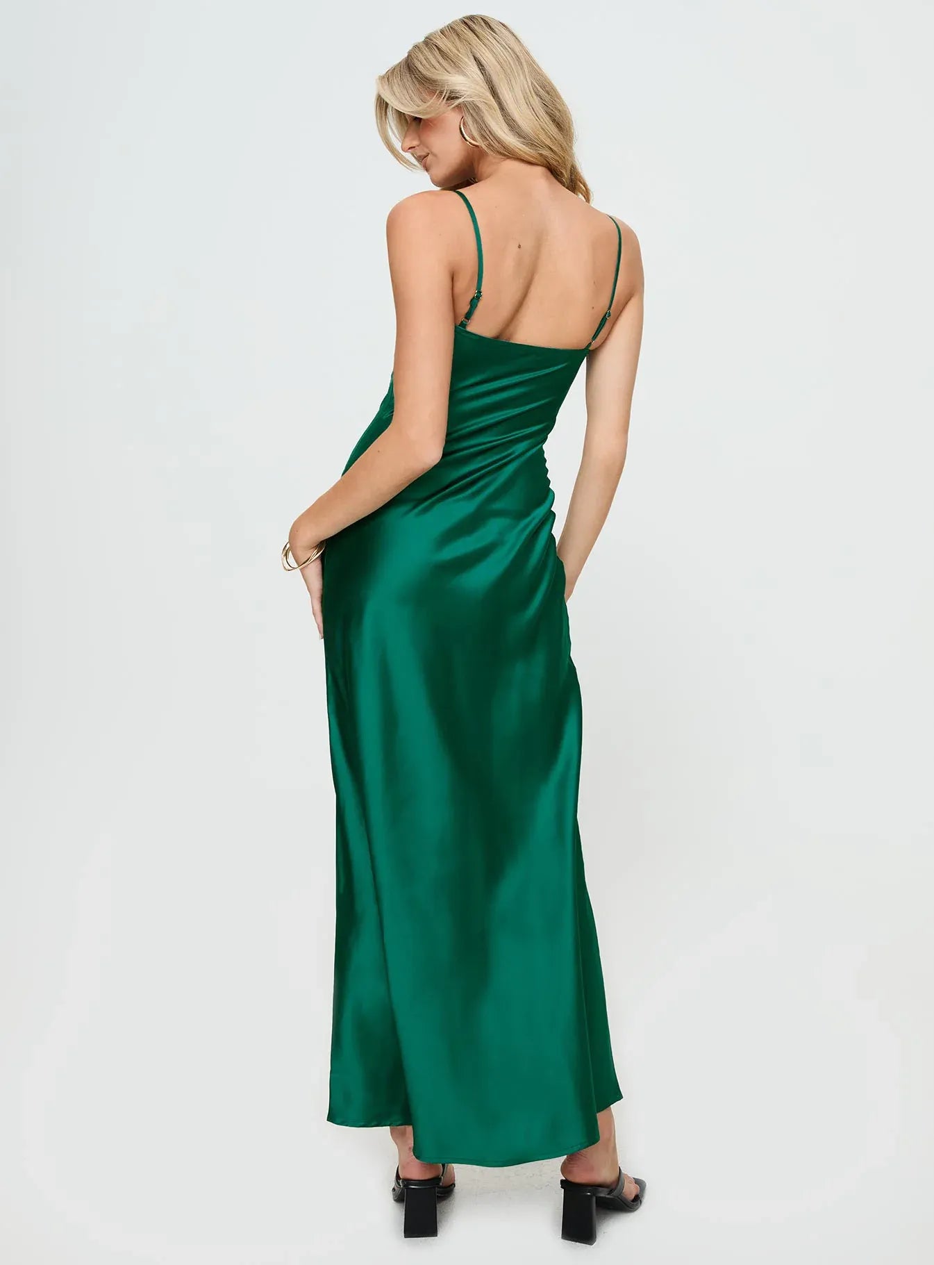 Discount Fitted Spaghetti Straps Sleeveless Floor-Length Prom Dress