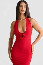 Bargain Fitted V Neck Sleeveless Backless Floor-Length Prom Dress