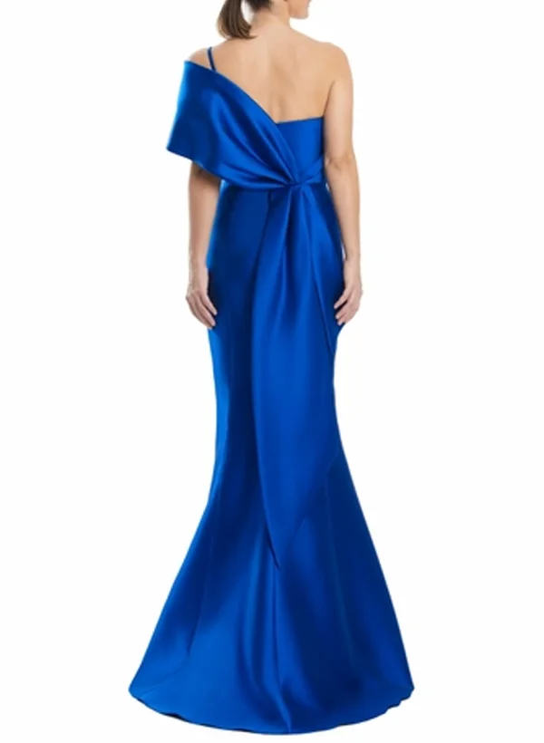 Discount One-Shoulder Sleeveless Mermaid Bow Long Prom Dress