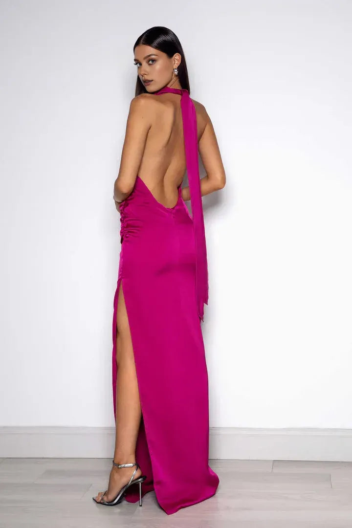 Discount Sheath/Column High Neck Sleeveless Floor-Length Prom Dress