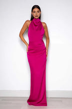 Discount Sheath/Column High Neck Sleeveless Floor-Length Prom Dress