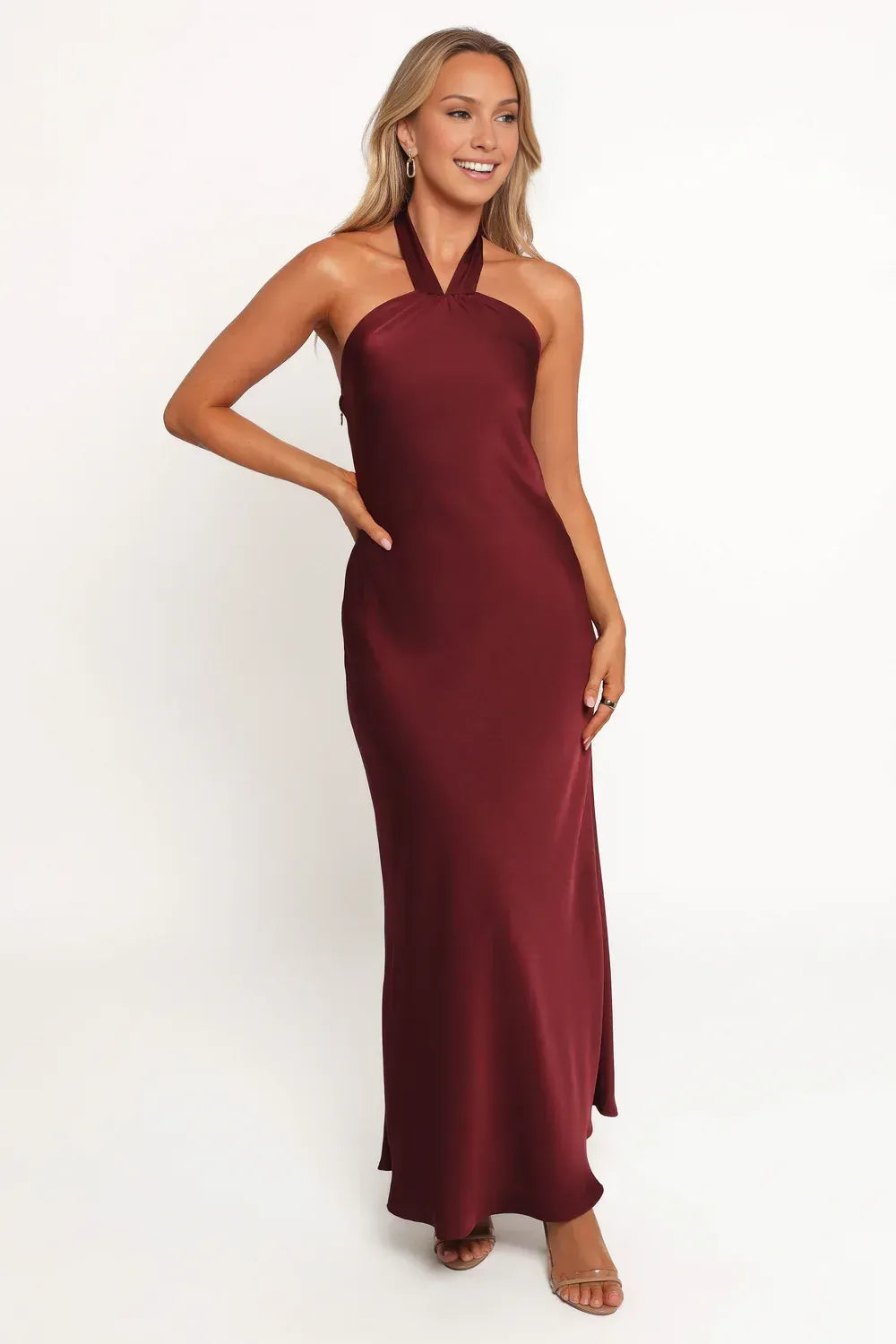 Discount Sheath Halter Neck Sleeveless Floor-Length Prom Dress