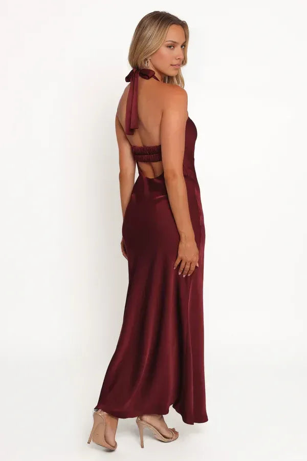 Discount Sheath Halter Neck Sleeveless Floor-Length Prom Dress