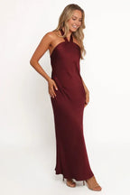 Discount Sheath Halter Neck Sleeveless Floor-Length Prom Dress