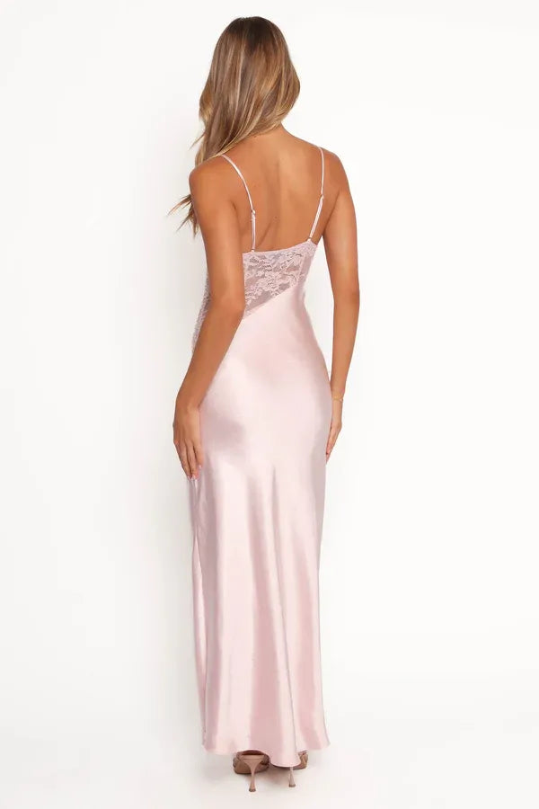 Discount Sheath Spaghetti Straps Sleeveless Backless Floor-Length Prom Dress