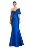 Discount One-Shoulder Sleeveless Mermaid Bow Long Prom Dress