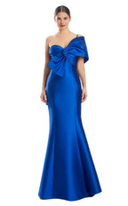 Discount One-Shoulder Sleeveless Mermaid Bow Long Prom Dress