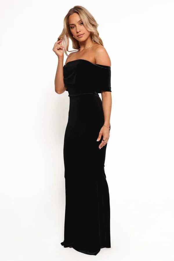 Discount Sheath Off Shoulder Sleeveless Backless Floor-Length Prom Dress
