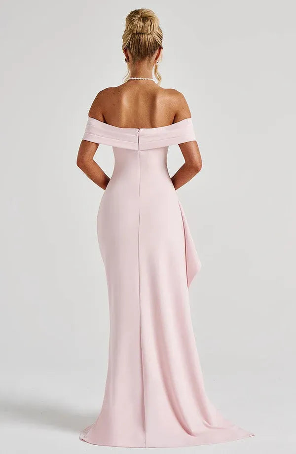 Distinct Mermaid Off Shoulder Sleeveless Back Zipper High Slit Train Floor Length For Sale Prom Dress