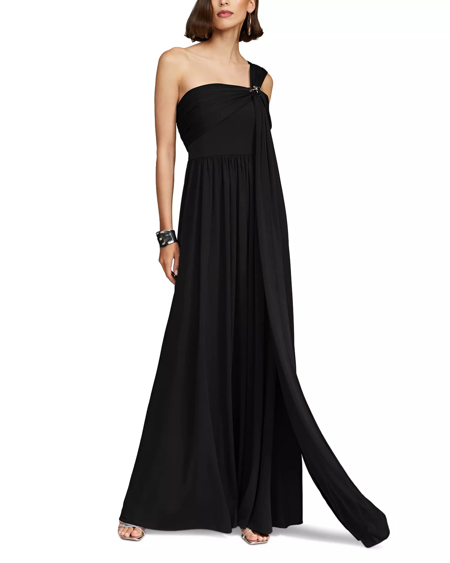 Dramatic A Line One Shoulder Strapless Open Back Train Floor Length Hot Sale Prom Dress