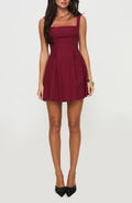 Dramatic A Line Square Neck Sleeveless Bow Back Short Length Homecoming Dress
